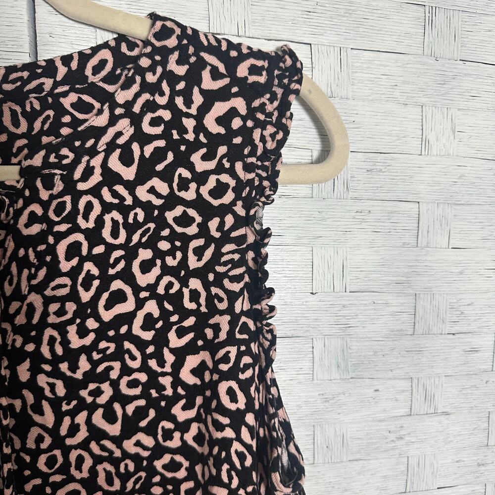 Torrid women blouse sleeveless animal print cheetah coastal ruffles plus size - Picture 2 of 10